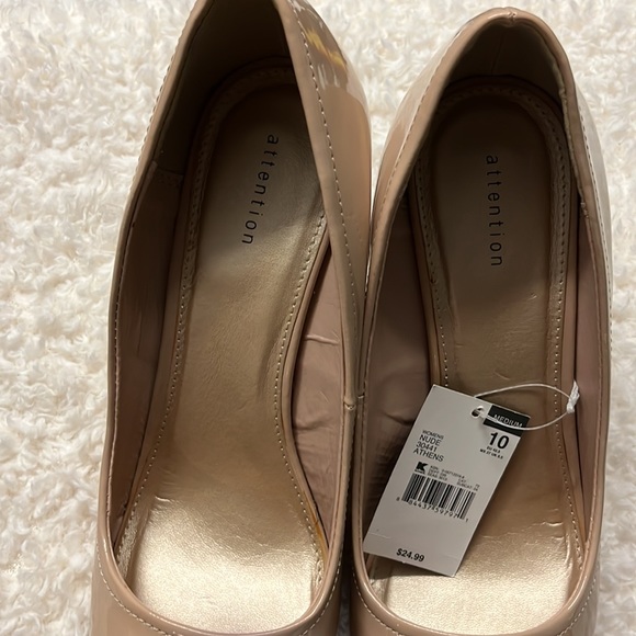 Heels peep toe wedge platform nude heels NWT attention size 10 - Picture 13 of 13
